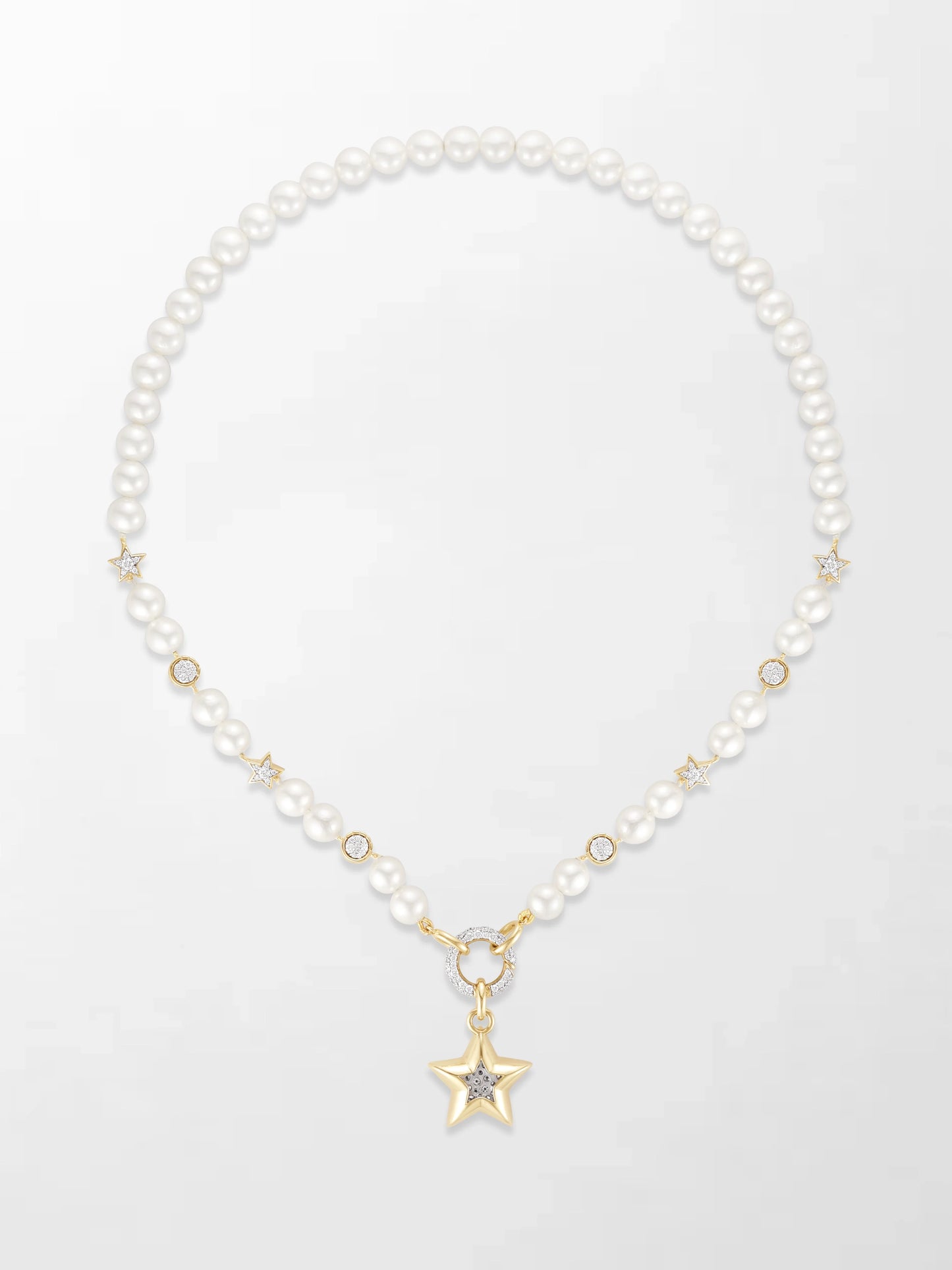 Moonstar Pavé Pearl Necklace
