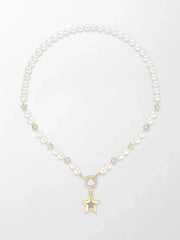 Moonstar Pavé Pearl Necklace