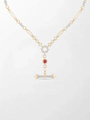 Pink Tourmaline T-Bar Chain