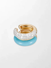 Blue Enamel Pavé Ear Cuff