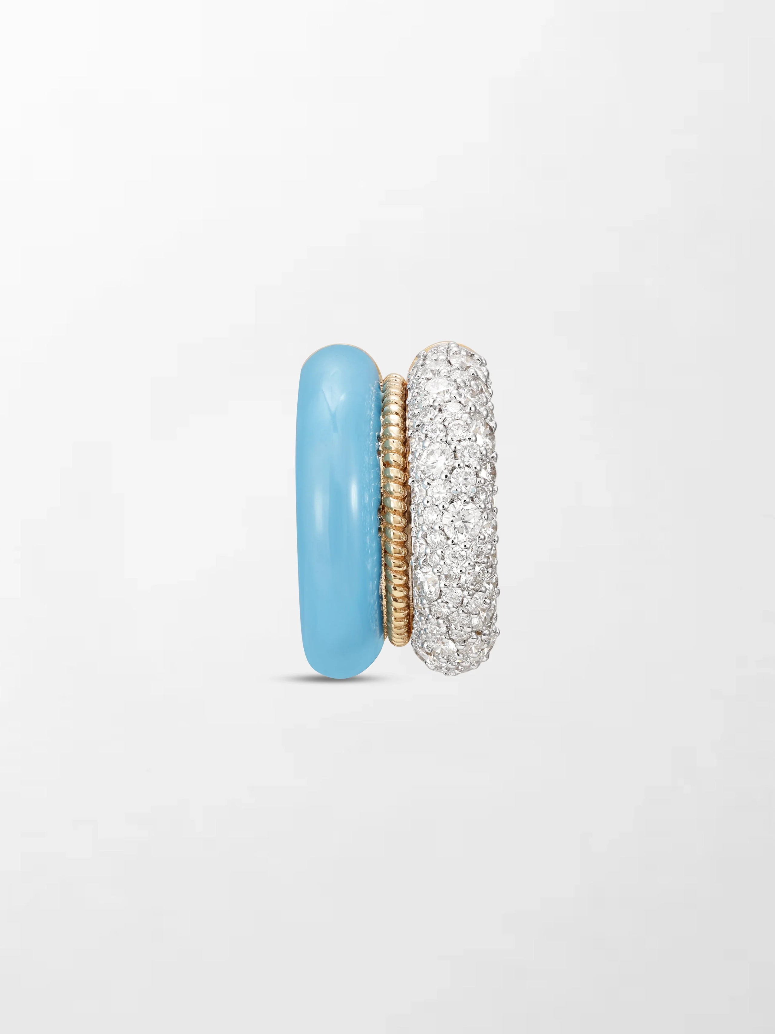 Blue Enamel Pavé Ear Cuff