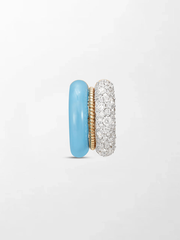 Blue Enamel Pavé Ear Cuff