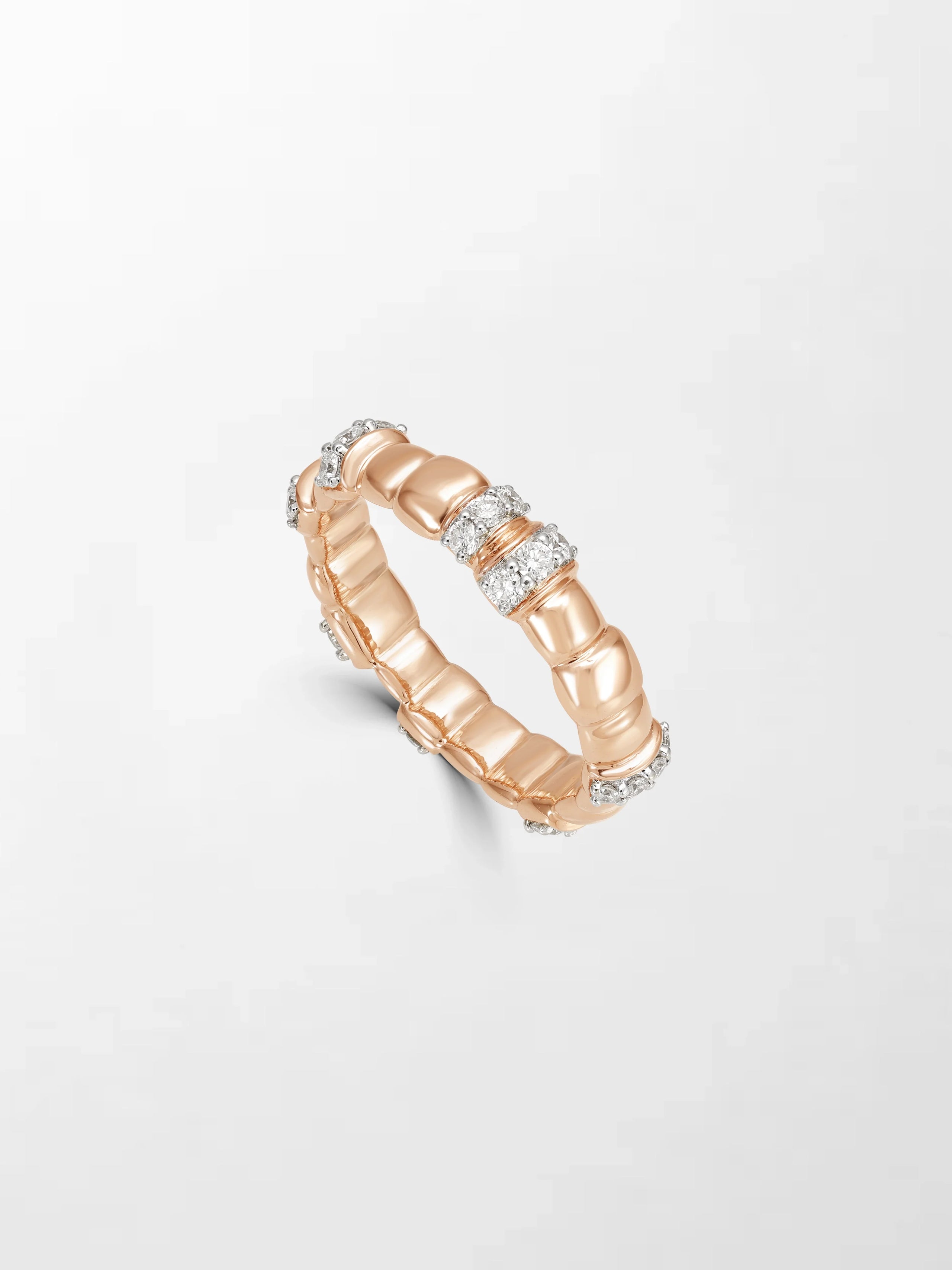 Sleek Rose Grooved Band