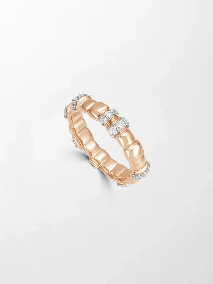 Sleek Rose Grooved Band