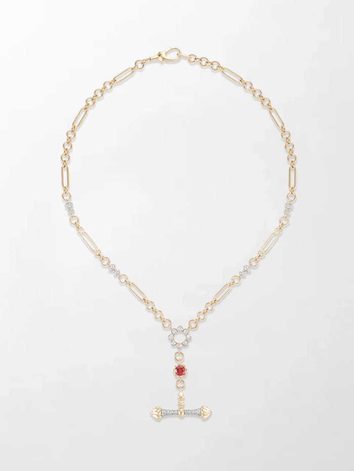 Pink Tourmaline T-Bar Chain