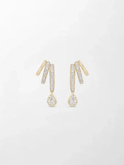 Drop Claw Diamond Earrings