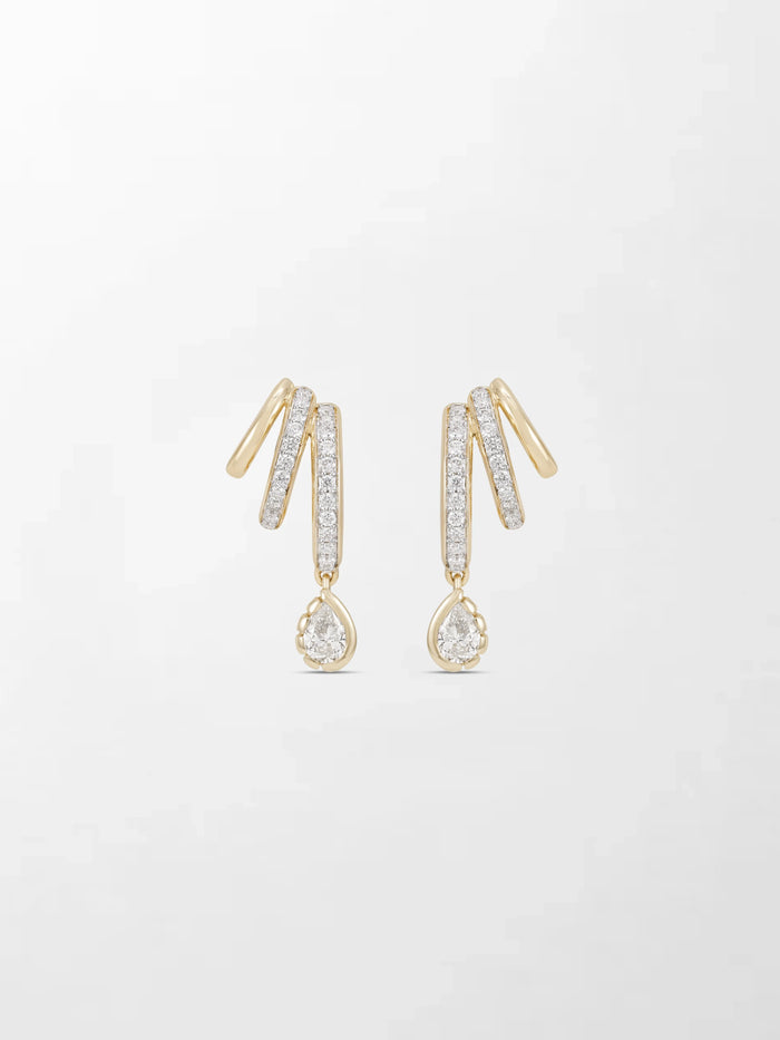 Drop Claw Diamond Earrings