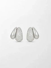 Snow Dome Pavé Huggies