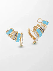Blue Enamel Heart Emerald Climber
