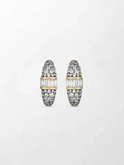 Rhodium Pavé Baguette hoops