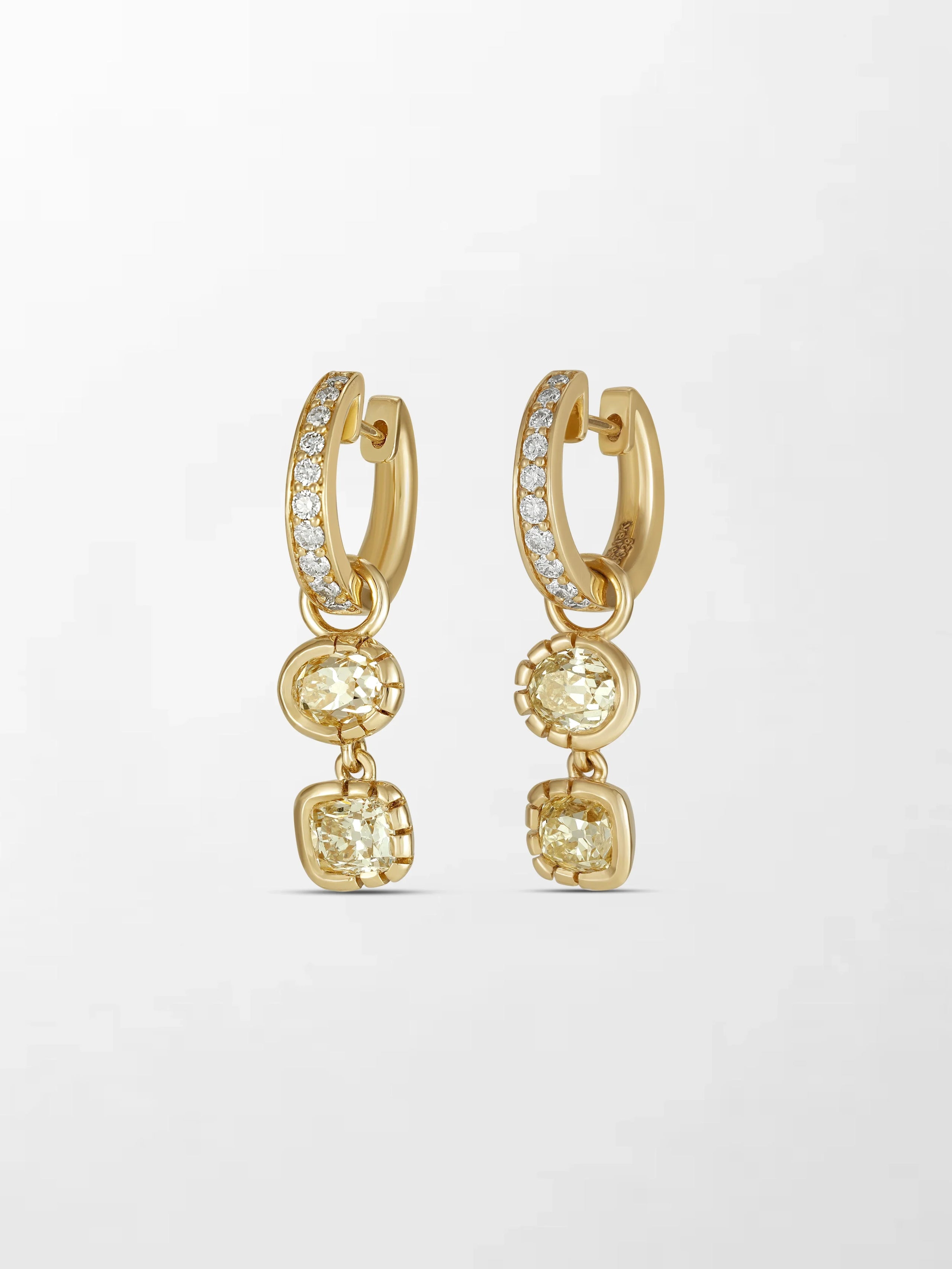 Split Bezel Huggie Drop Earring