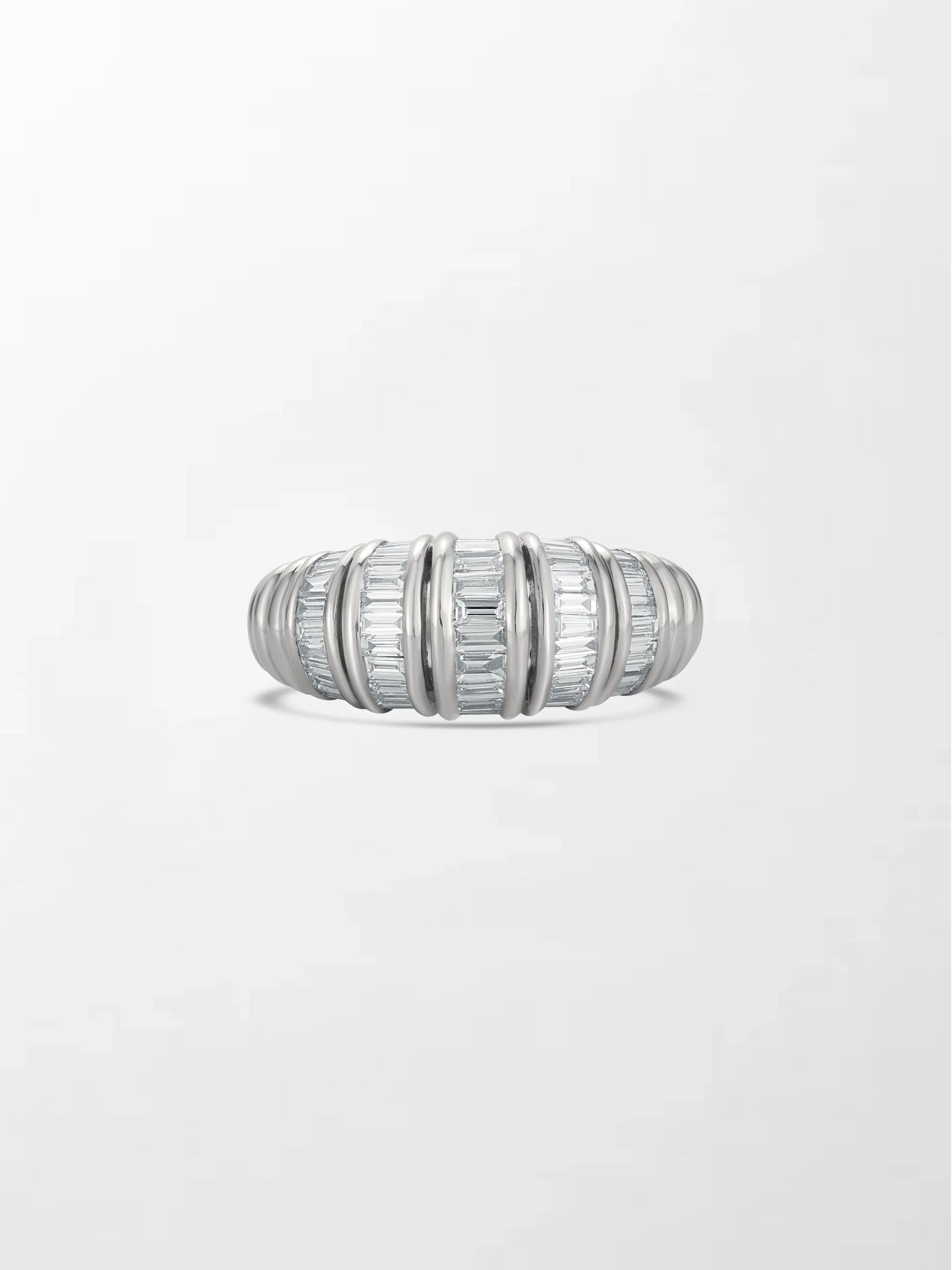 Snow Tapered Baguette Ring