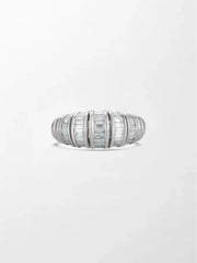 Snow Tapered Baguette Ring
