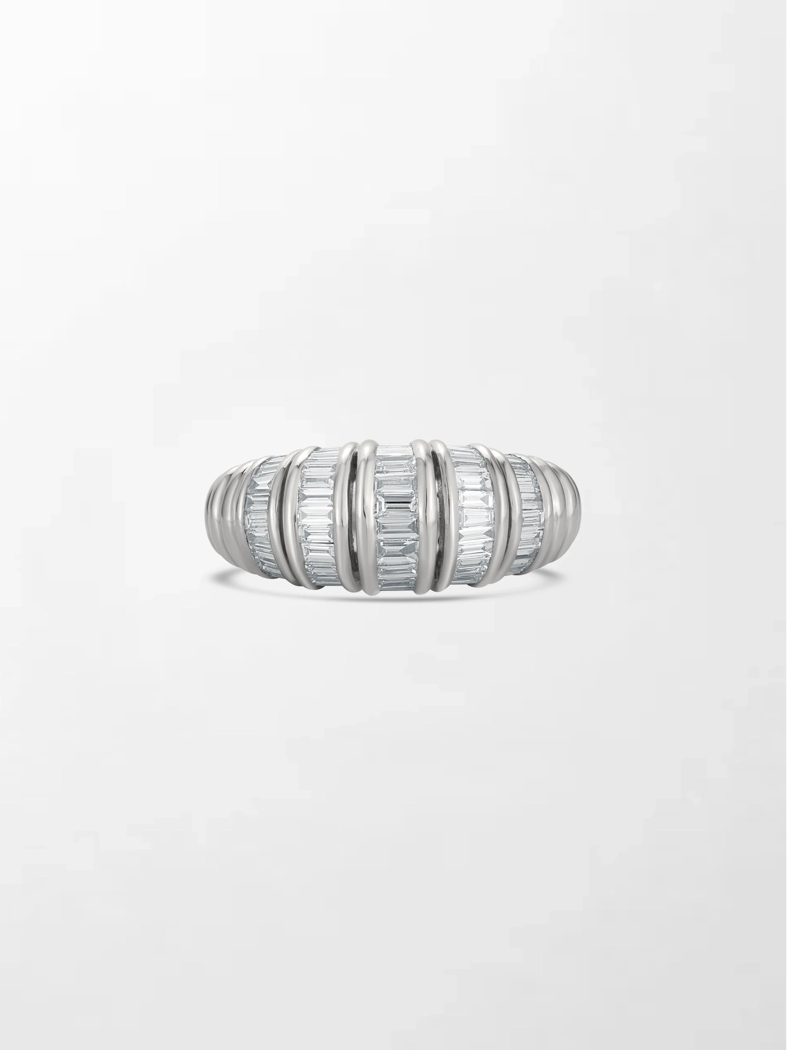 Snow Tapered Baguette Ring