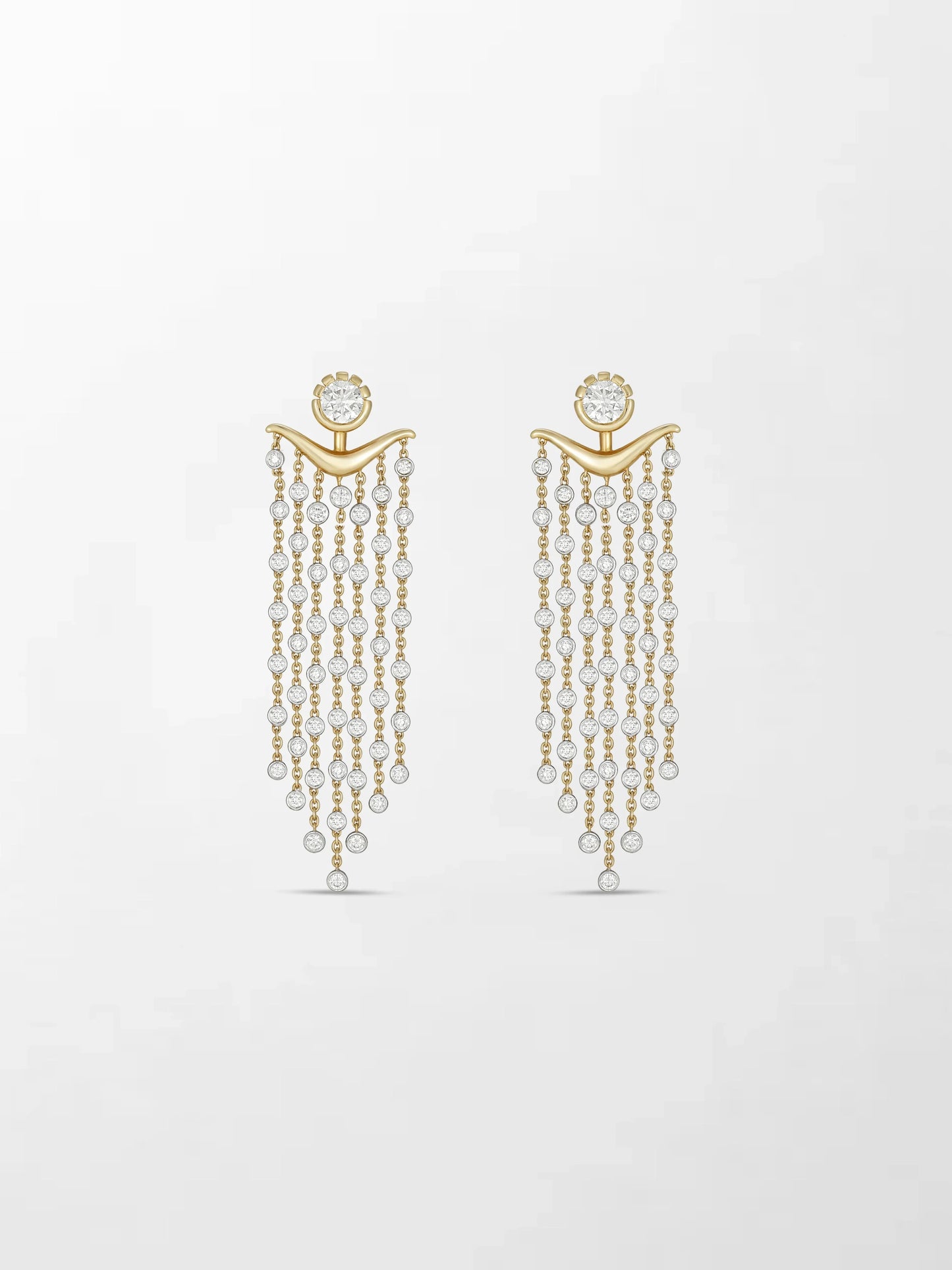 Long Split Bezel Cascade Earring