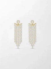 Long Split Bezel Cascade Earring