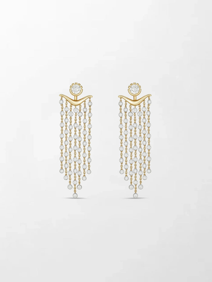 Long Split Bezel Cascade Earring