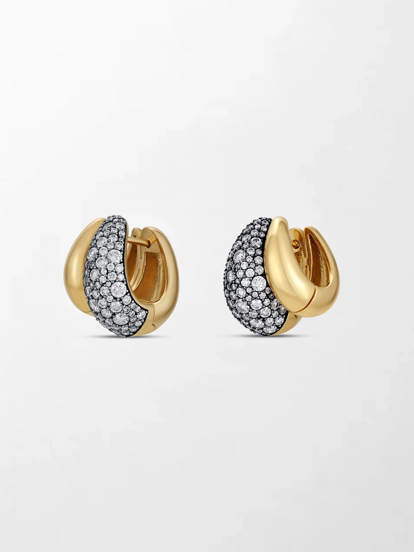 Midnight Dome Pavé Huggies