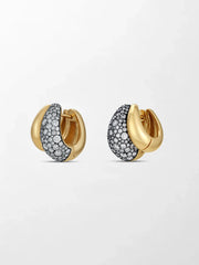 Midnight Dome Pavé Huggies