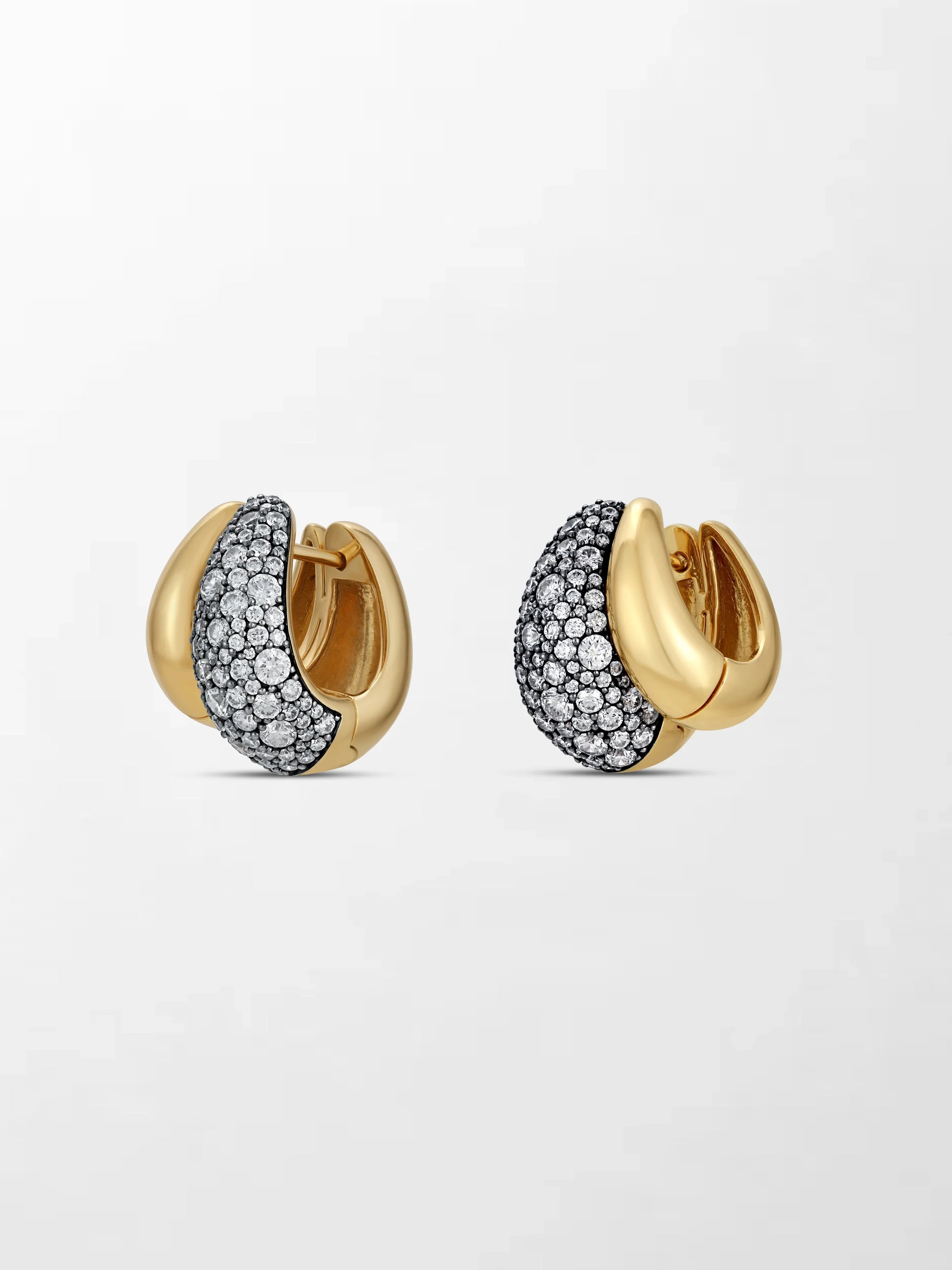 Midnight Dome Pavé Huggies