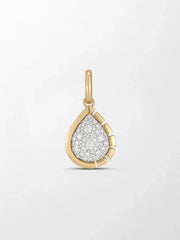 Split Bezel Snow Teardrop Pendant