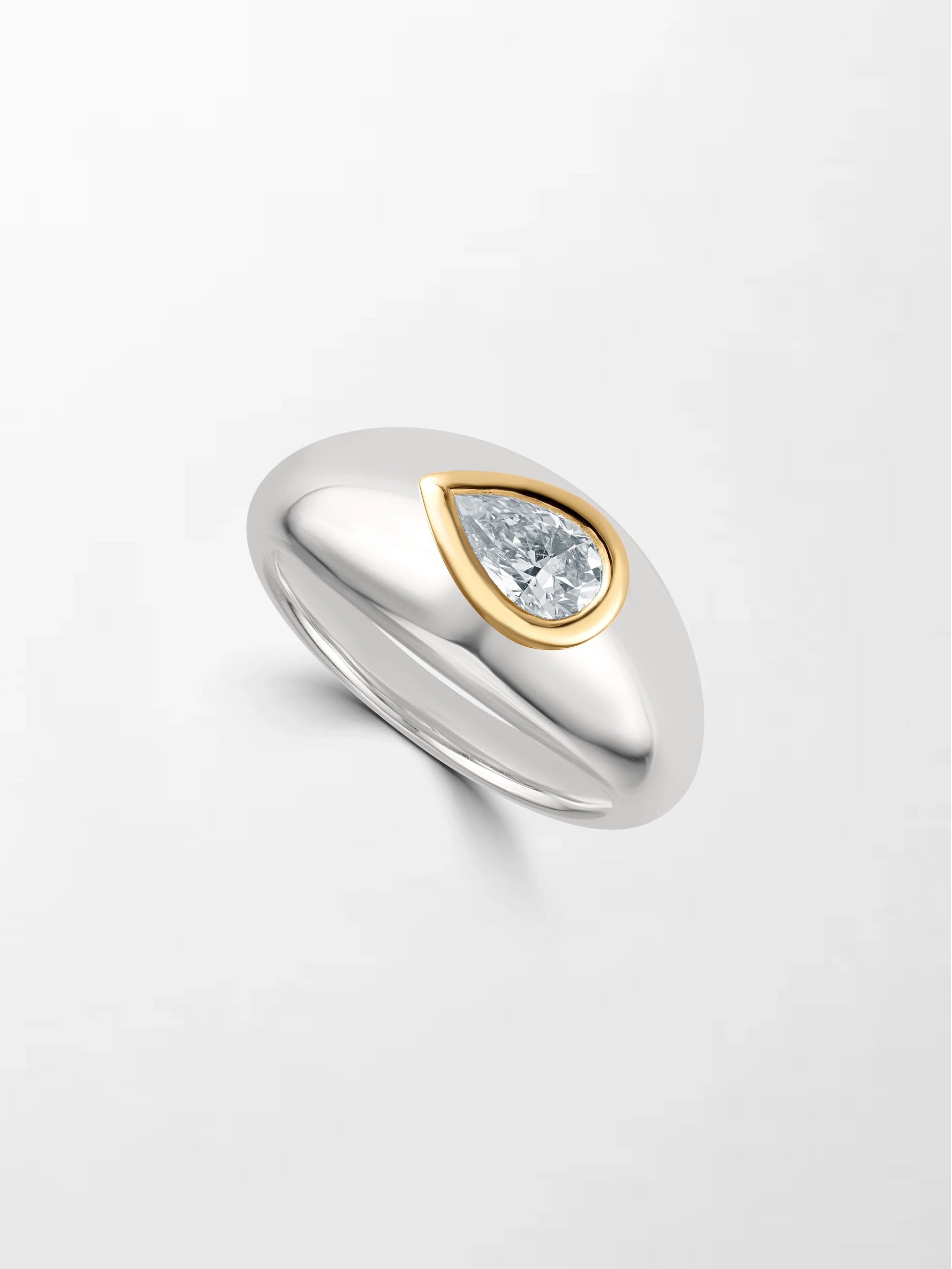 Pear Duo-Tone Ring