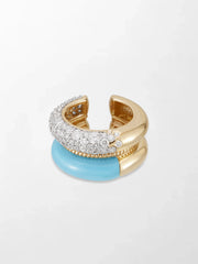 Blue Enamel Pavé Ear Cuff