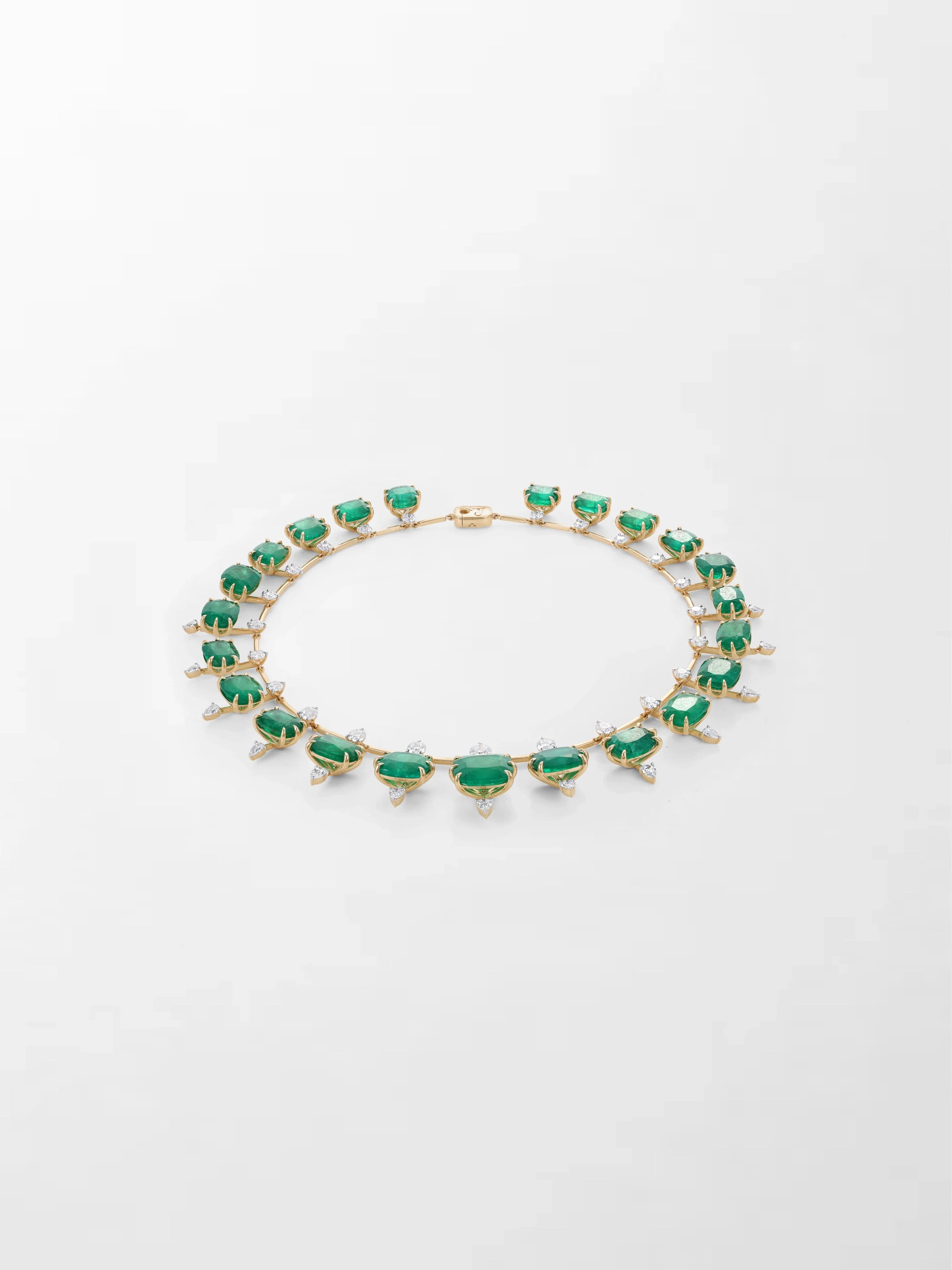 Vintage Cushion Emerald Necklace