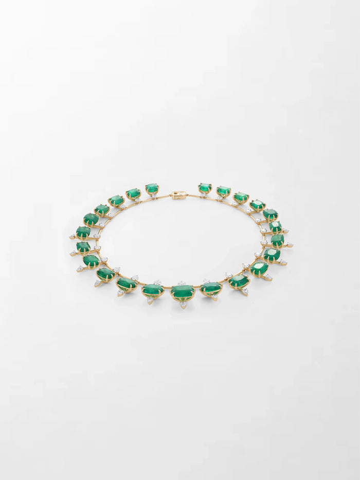 Vintage Cushion Emerald Necklace