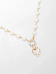 Akoya Pearl Necklace with Split Bezel Heartlight Pendant