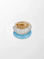 Blue Enamel Pavé Ear Cuff