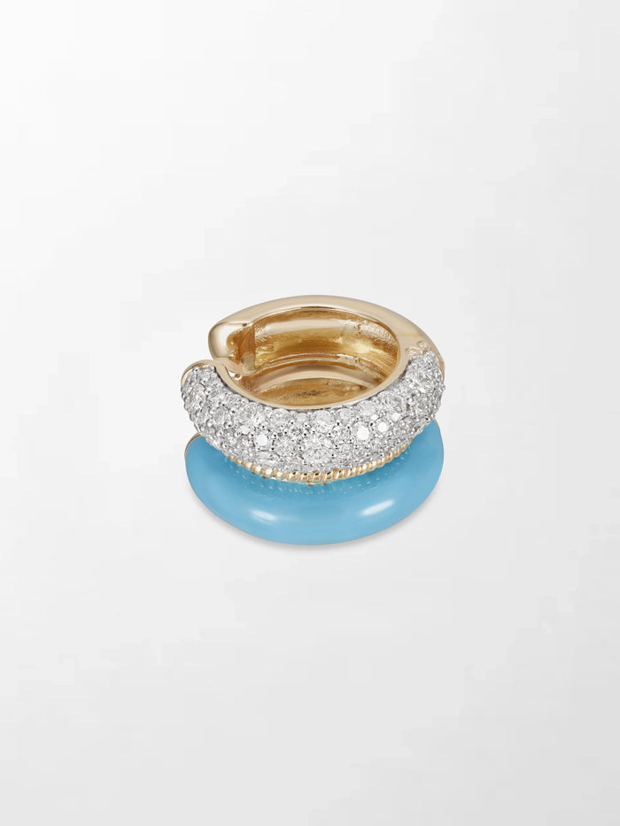 Blue Enamel Pavé Ear Cuff