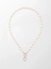 Akoya Pearl Necklace with Split Bezel Heartlight Pendant