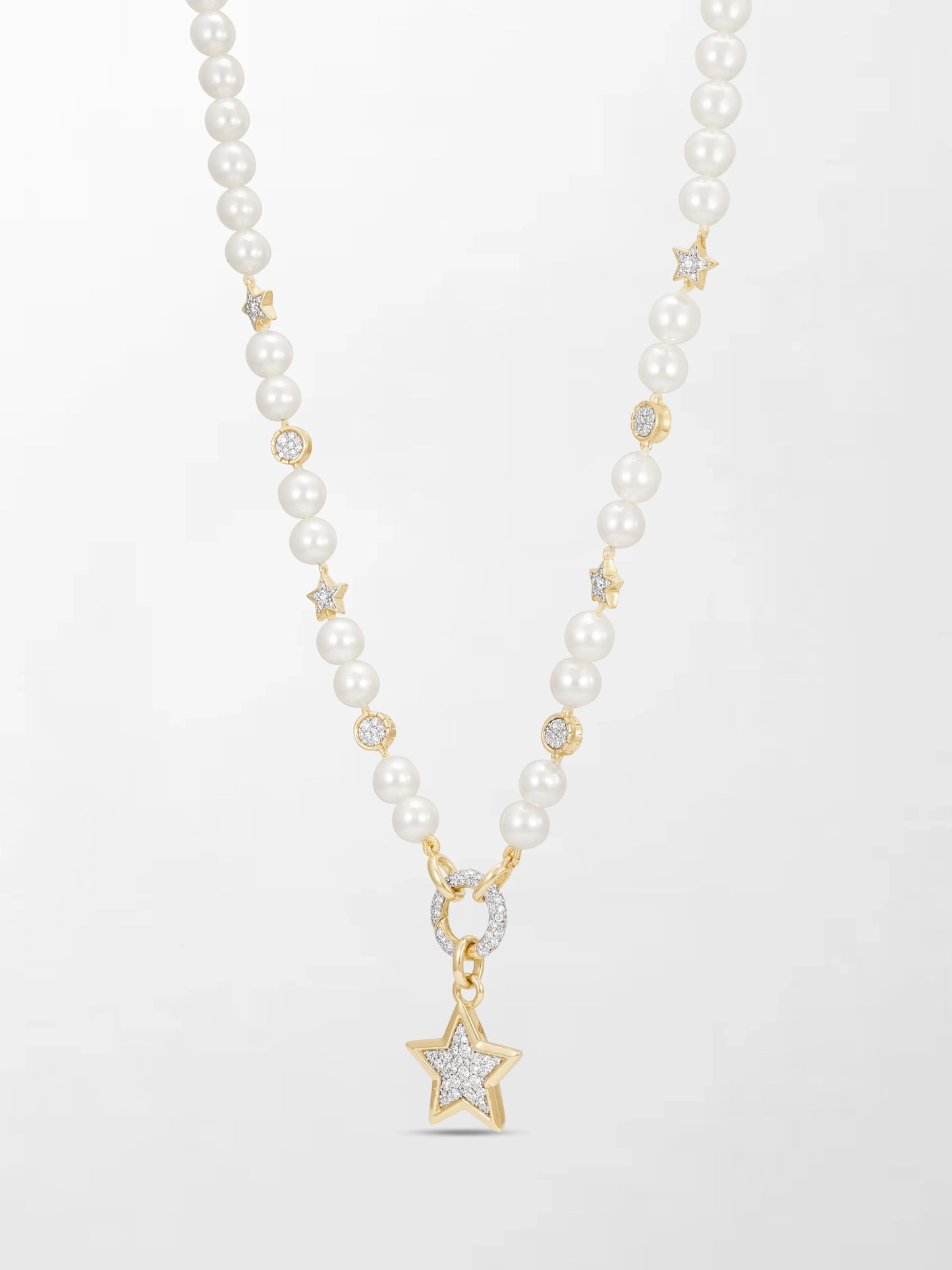 Moonstar Pavé Pearl Necklace