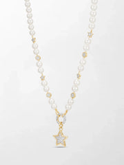 Moonstar Pavé Pearl Necklace
