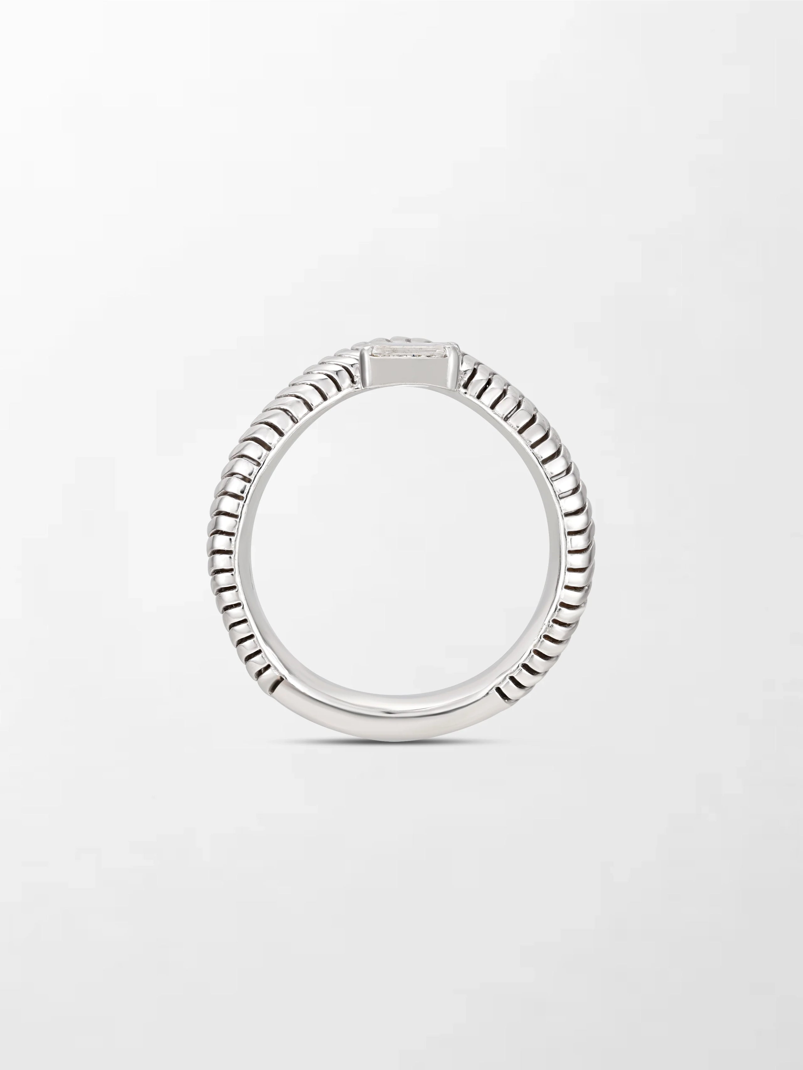 Emerald Cut Wave Ring