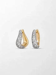 Snow Pave Wave Hoop Earrings