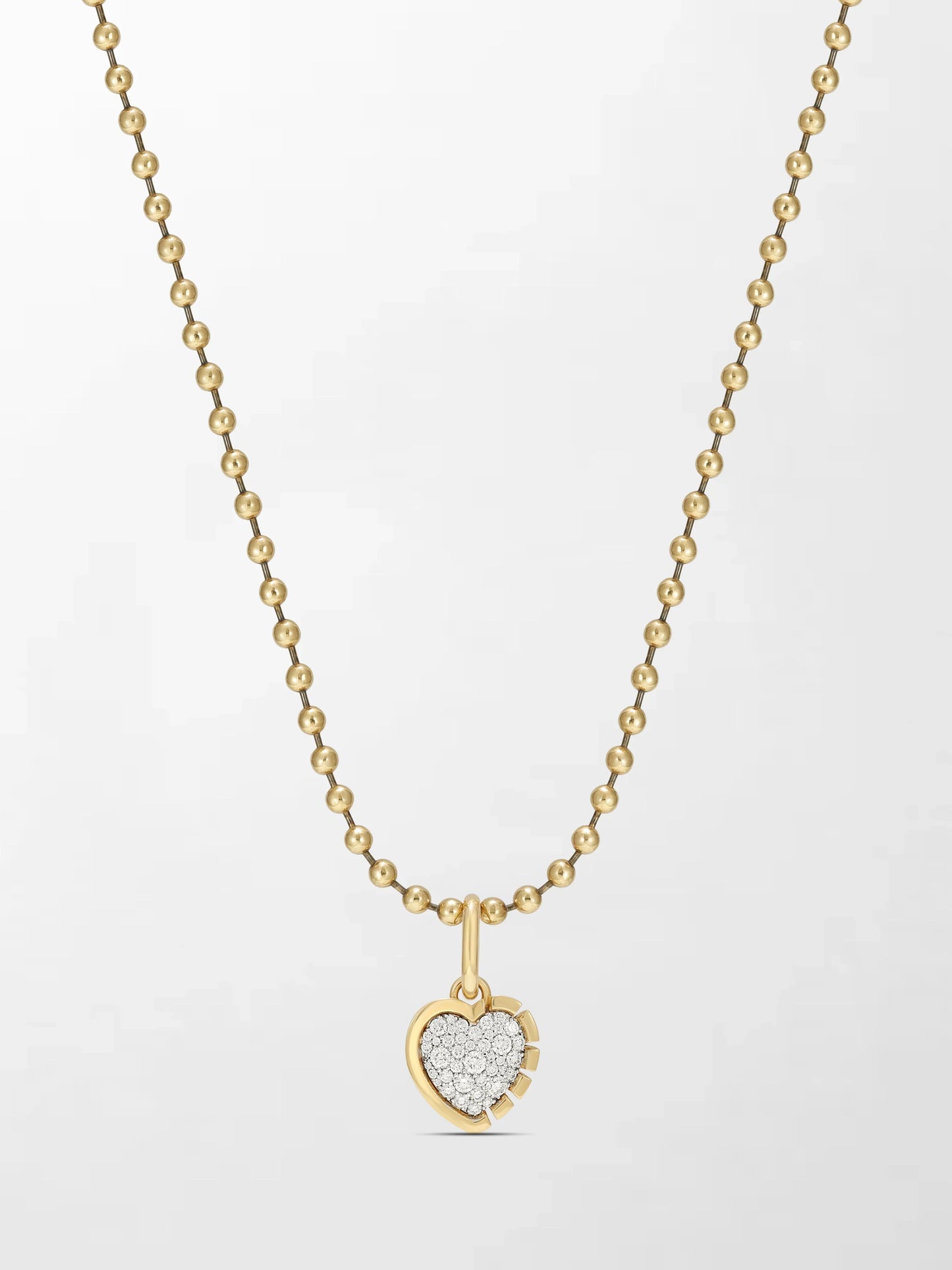 Split Bezel Heartlight Pendant with Ball Chain