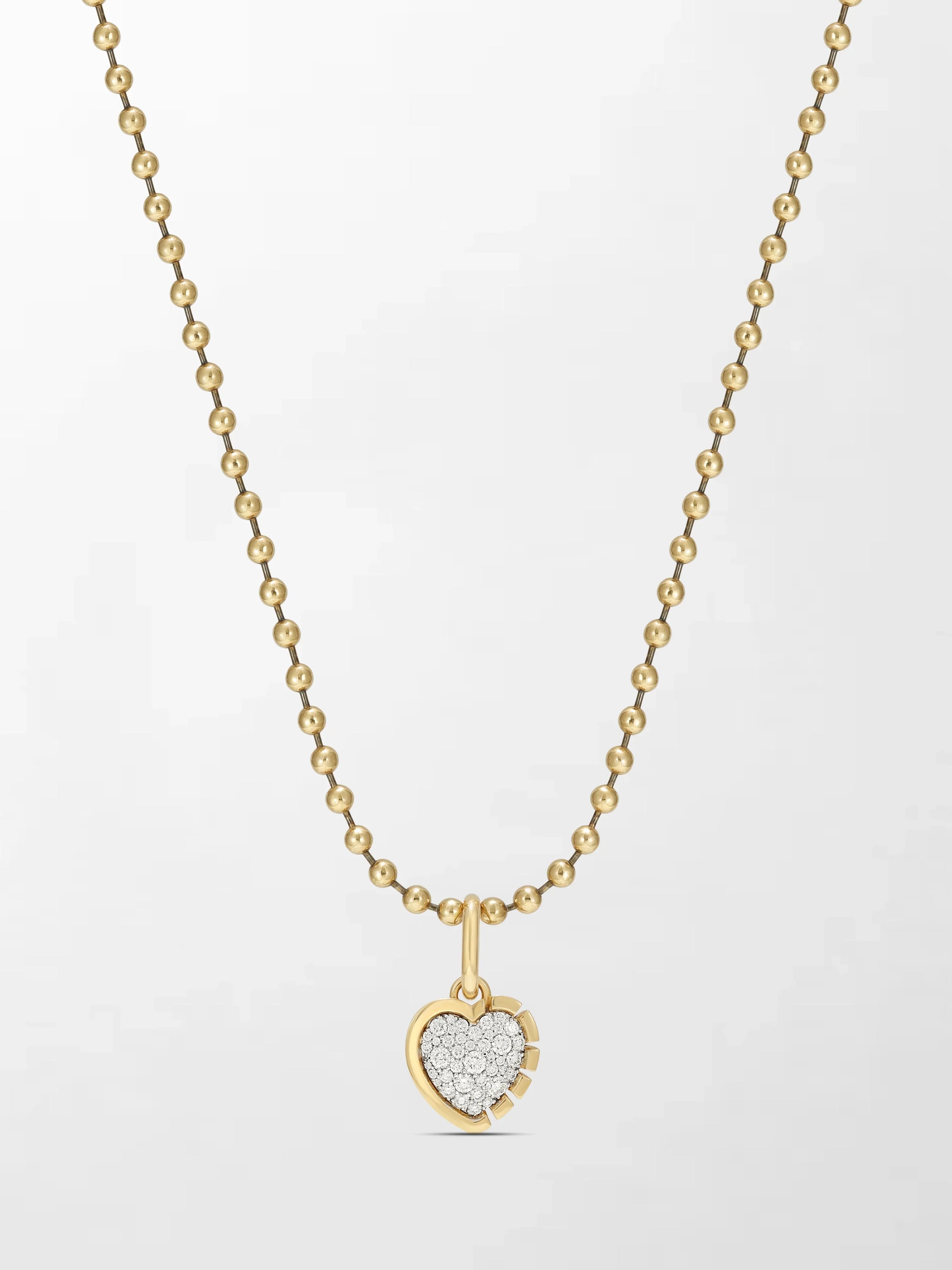 Split Bezel Heartlight Pendant with Ball Chain
