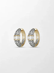 Rhodium Pavé Baguette hoops
