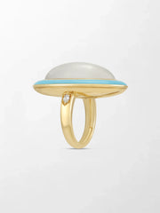 Moonstone Enamel Ring