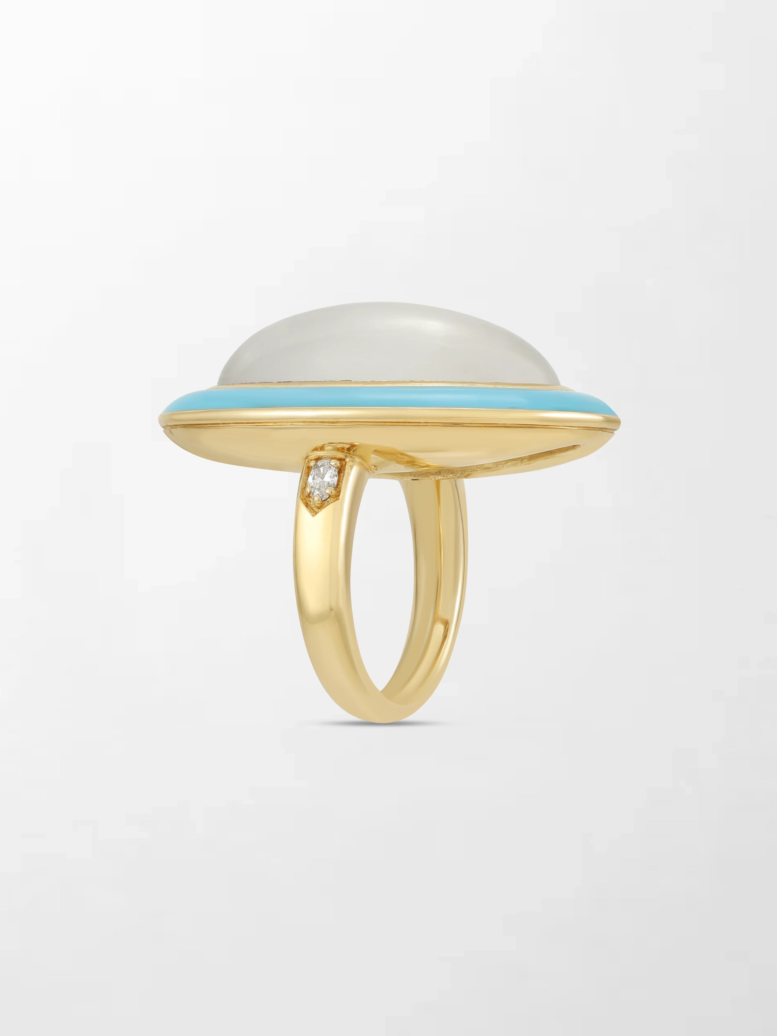 Moonstone Enamel Ring