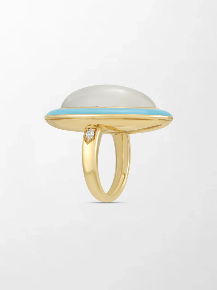 Moonstone Enamel Ring