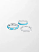 Blue Enamel Stack Ring