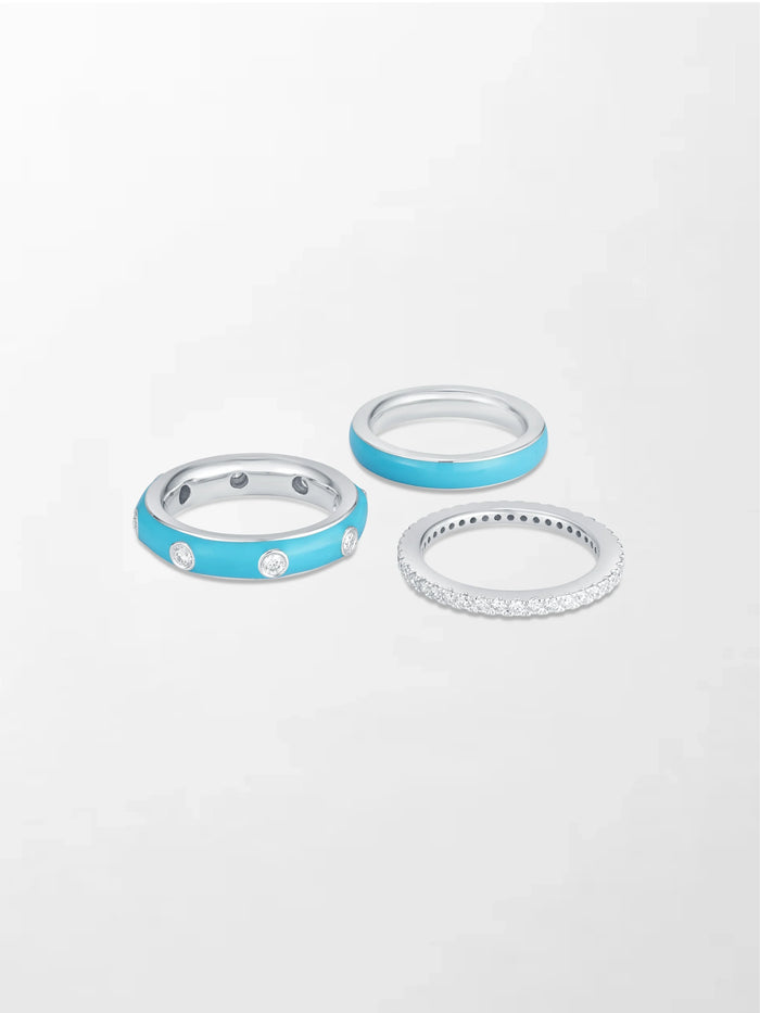 Blue Enamel Stack Ring