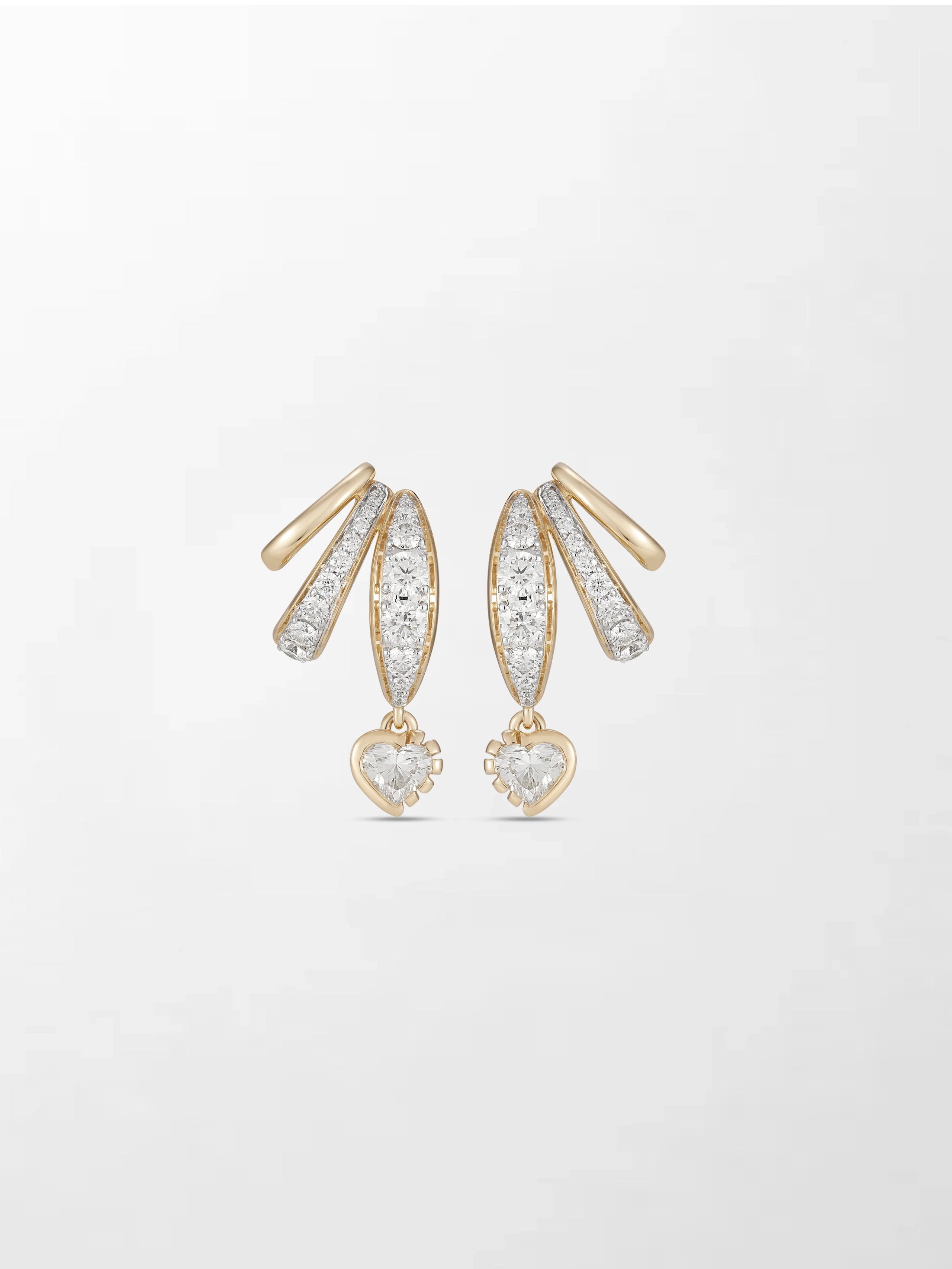 Bezel Heart Drop Earrings