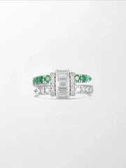 Emerald Baguette Clasp Ring