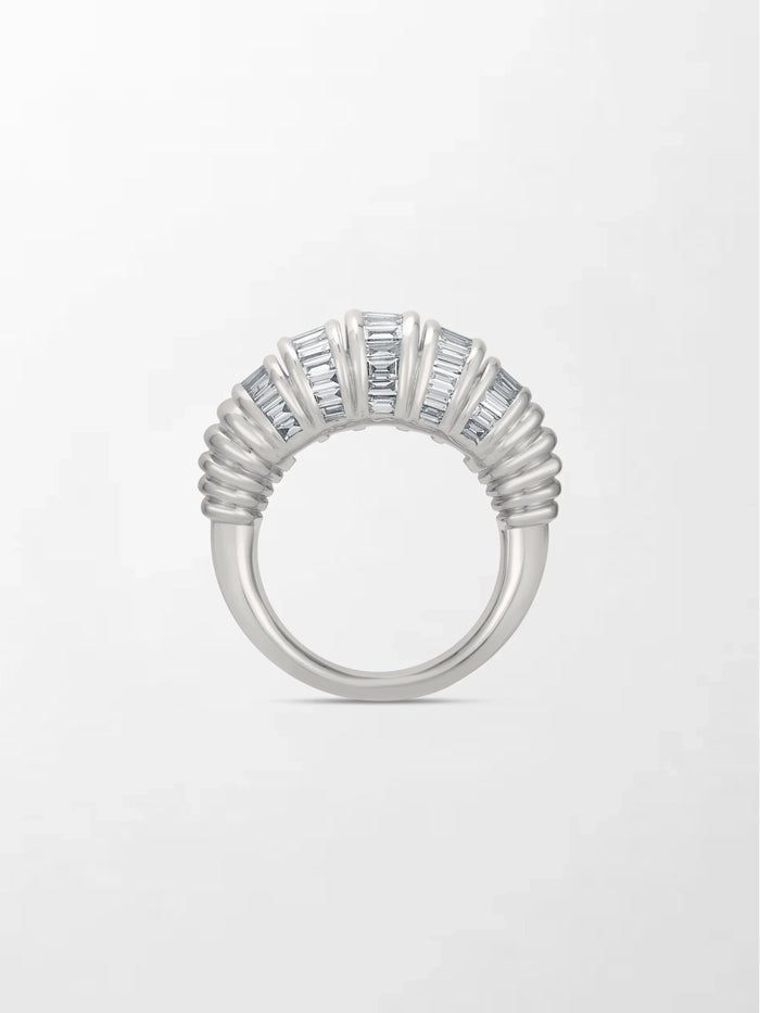 Snow Tapered Baguette Ring