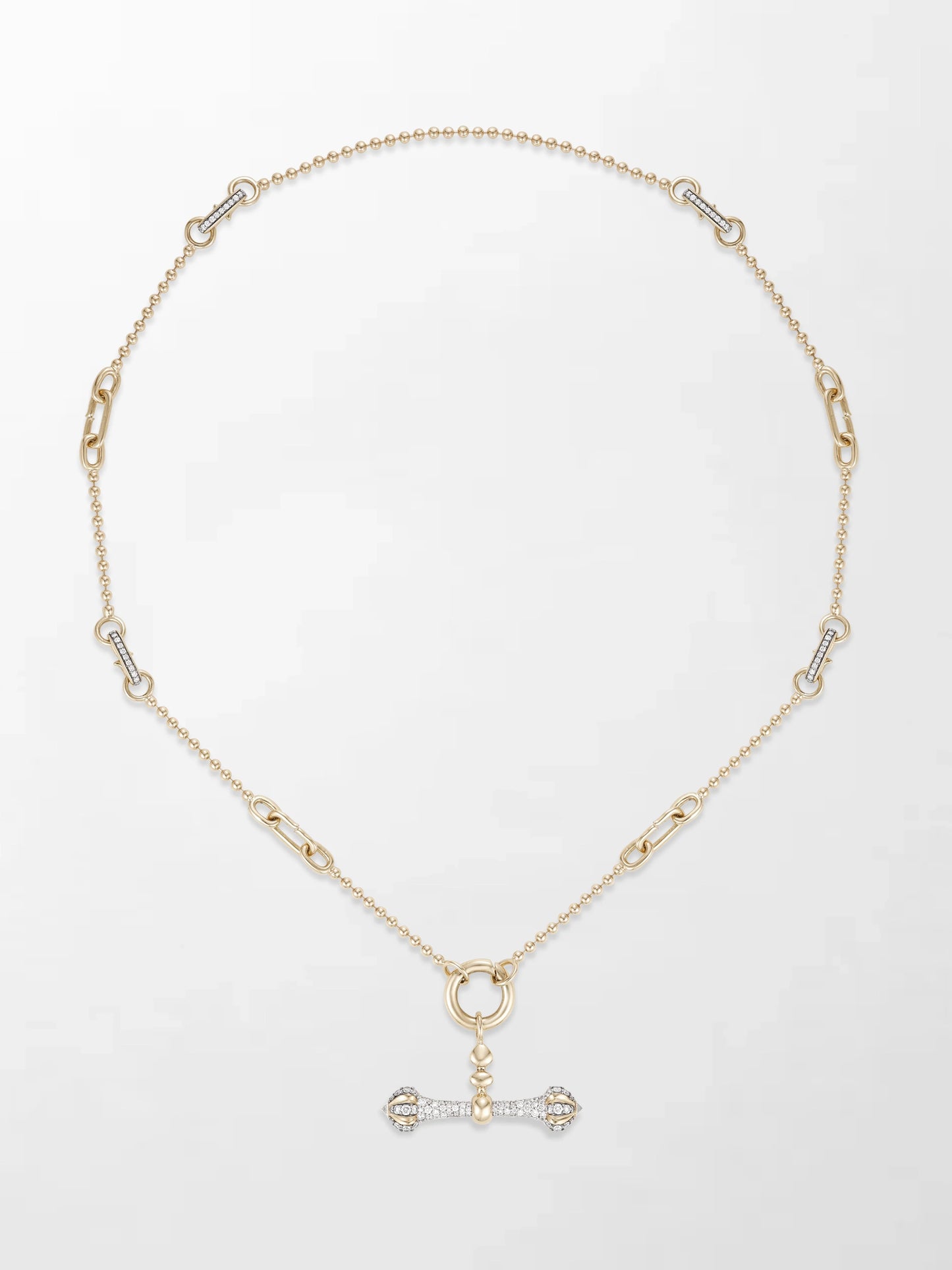 Midnight Diamond Dumbbell T-Bar Chain