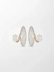 Pavé Oval Diamond Hoops